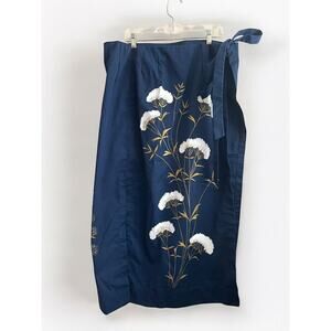Vintage The Bagshaws of St Lucia WI Wrap Skirt‎ Size Small Blue Floral Tropical